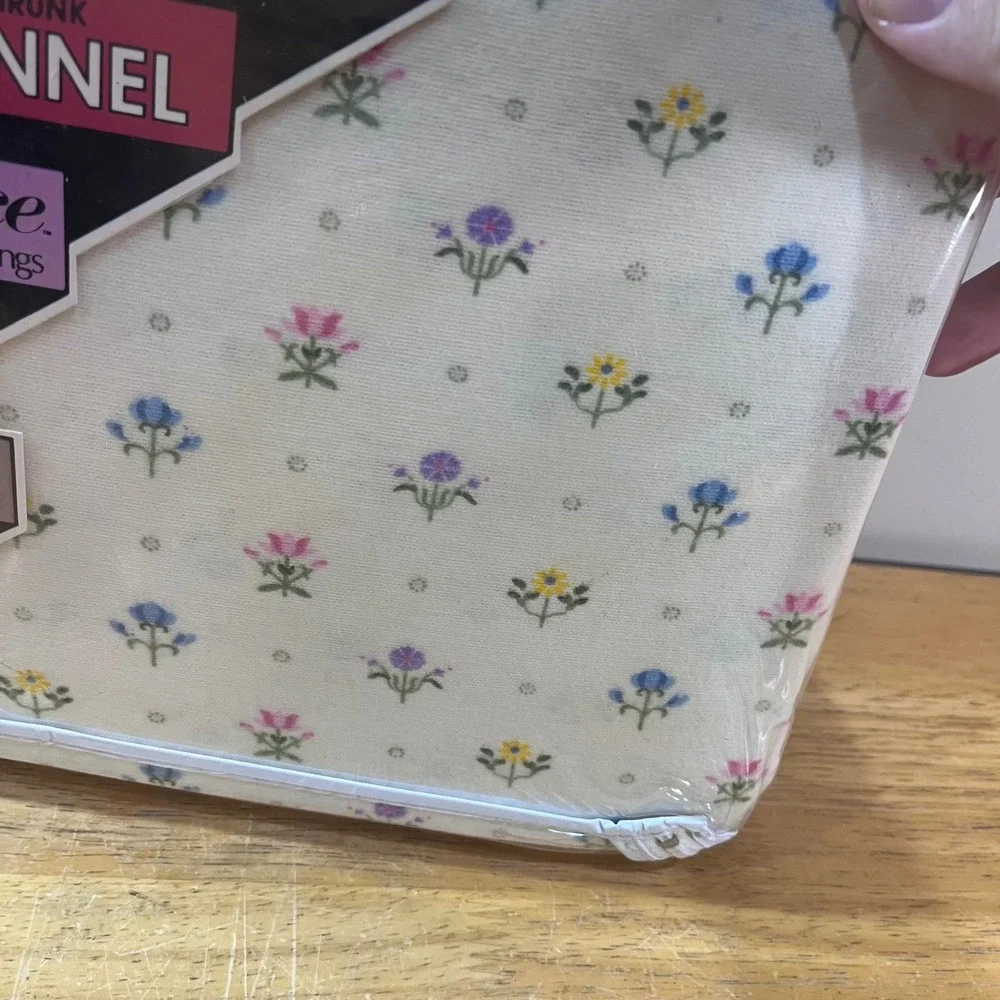 Springs Performance Flannel Sheet Set Twin White Devon Floral Vtg 100% Cotton